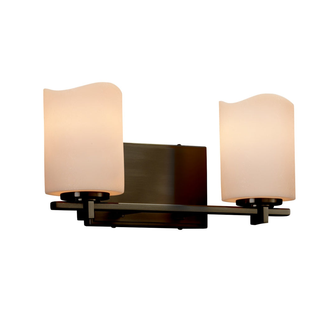 Justice Designs - CNDL-8442-14-CREM-DBRZ - Two Light Bath Bar - CandleAria - Dark Bronze