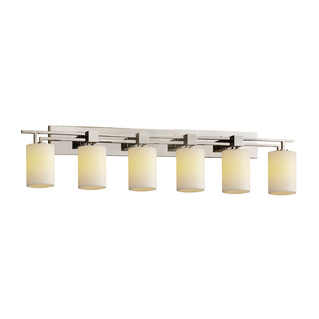 Justice Designs - CNDL-8706-10-CREM-NCKL-LED6-4200 - LED Bath Bar - CandleAria - Brushed Nickel