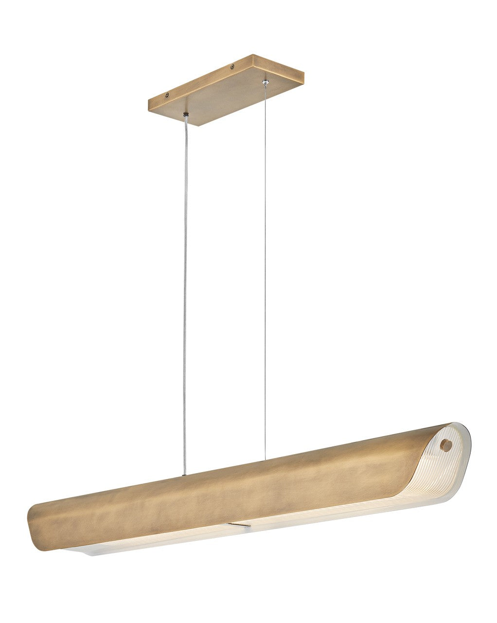 Arco LED Linear Pendant in Heritage Brass - available from The Lighting Shoppe, trusted by Canadian homeowners