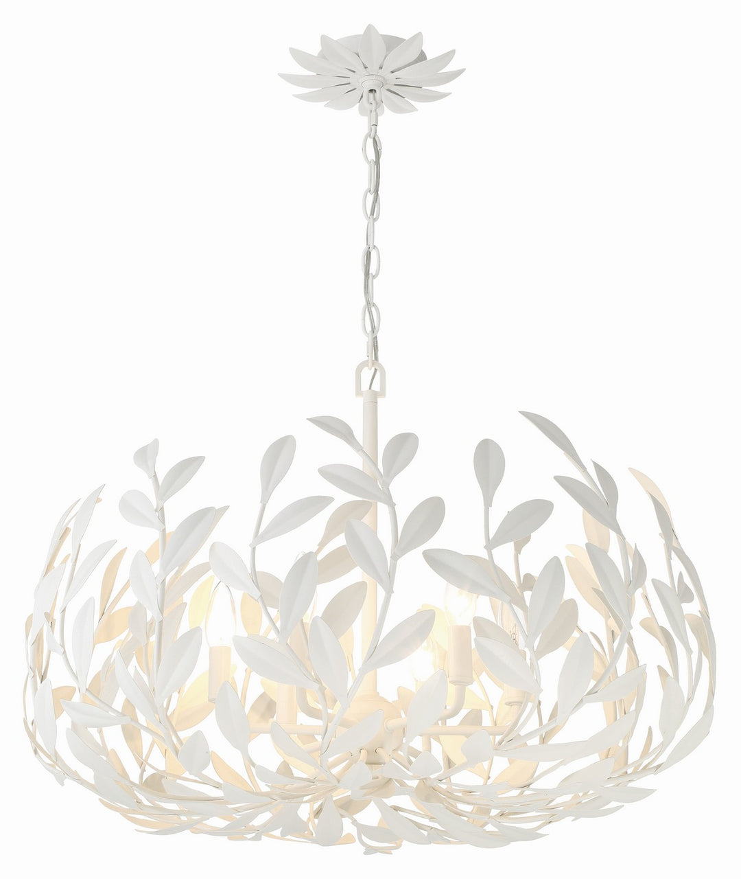 Broche Six Light Chandelier in Matte White - available from The Lighting Shoppe, trusted by Canadian homeowners