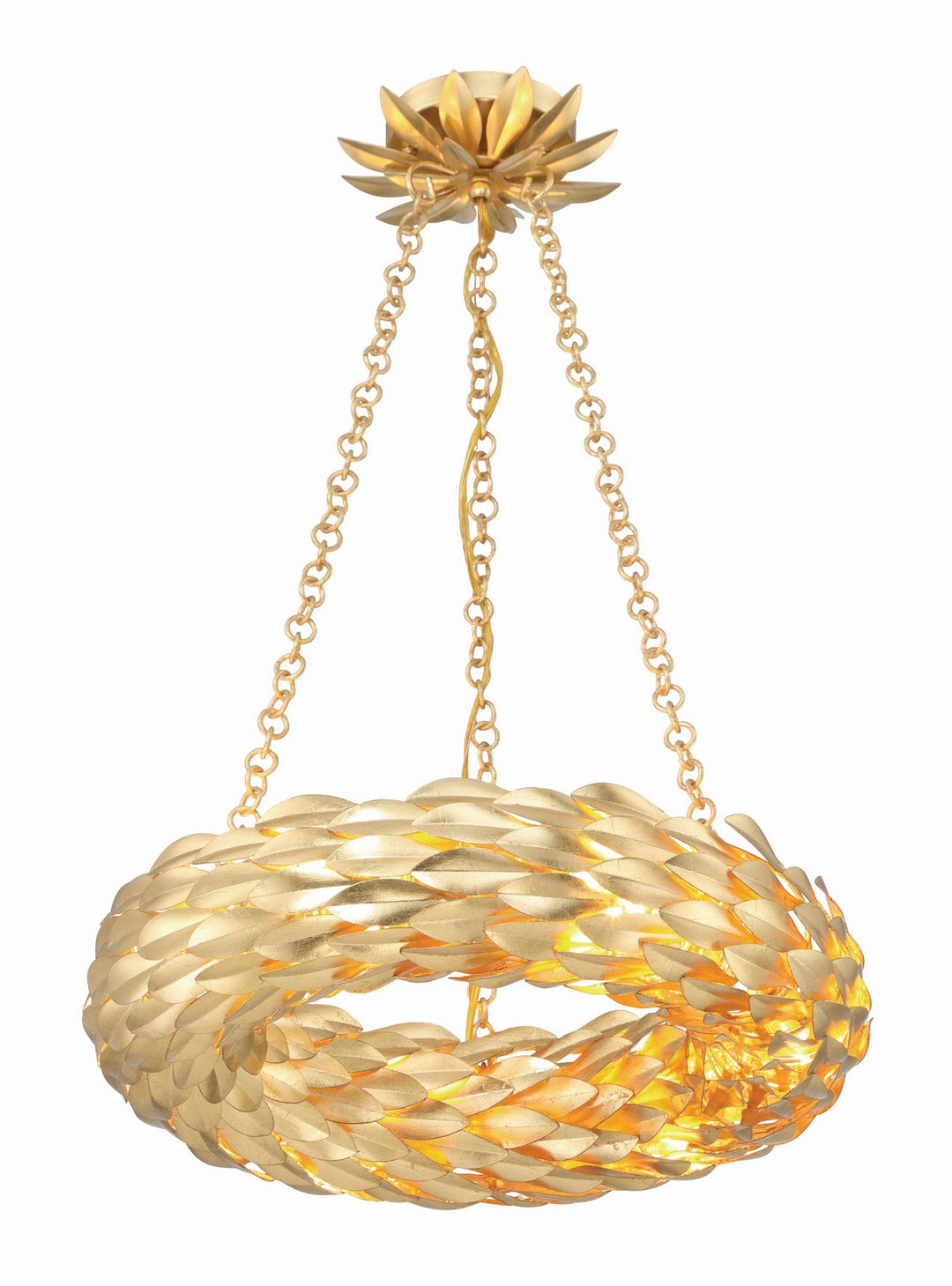 Broche LED Chandelier in Antique Gold - available from The Lighting Shoppe, trusted by Canadian homeowners