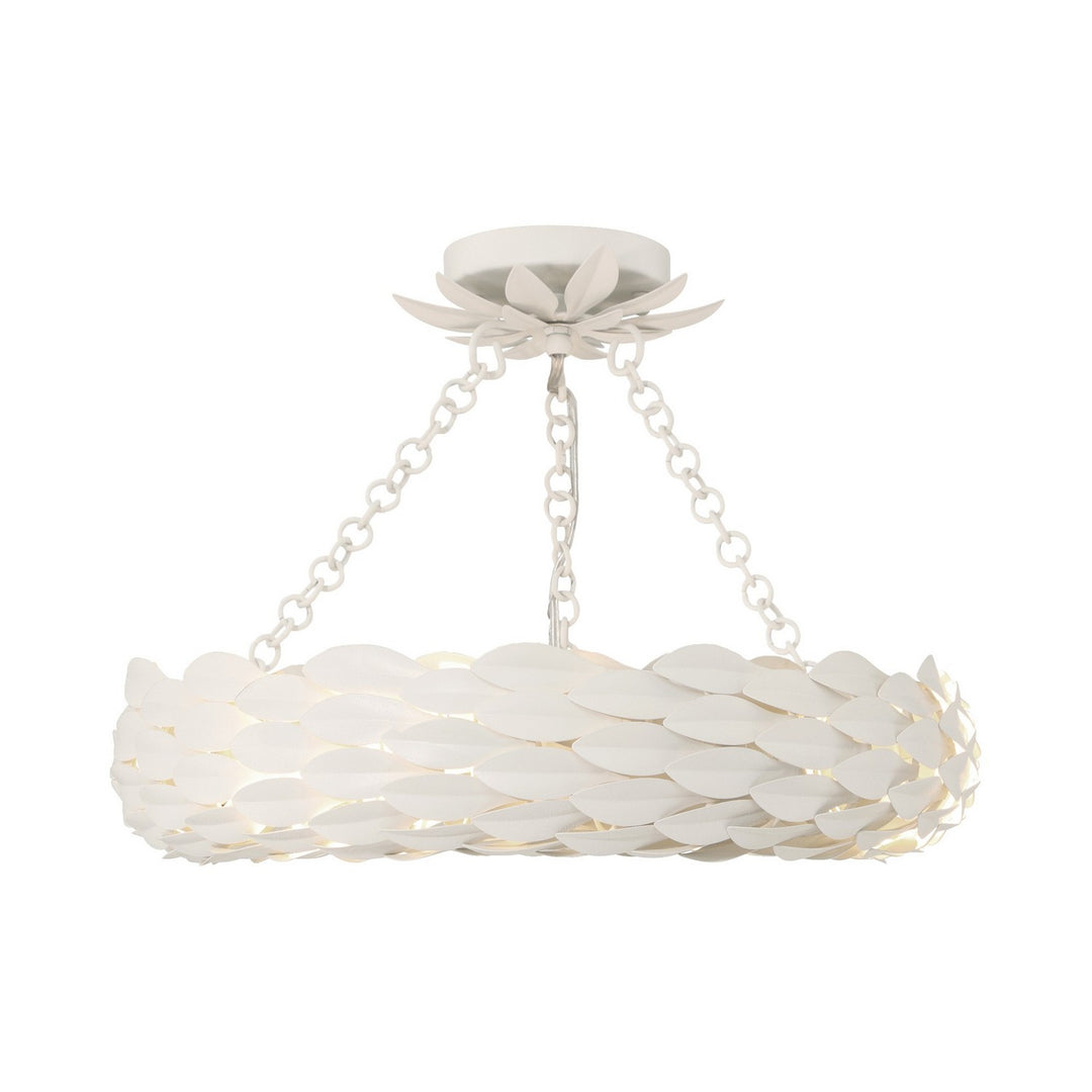 Broche LED Semi Flush Mount in Matte White - available from The Lighting Shoppe, trusted by Canadian homeowners