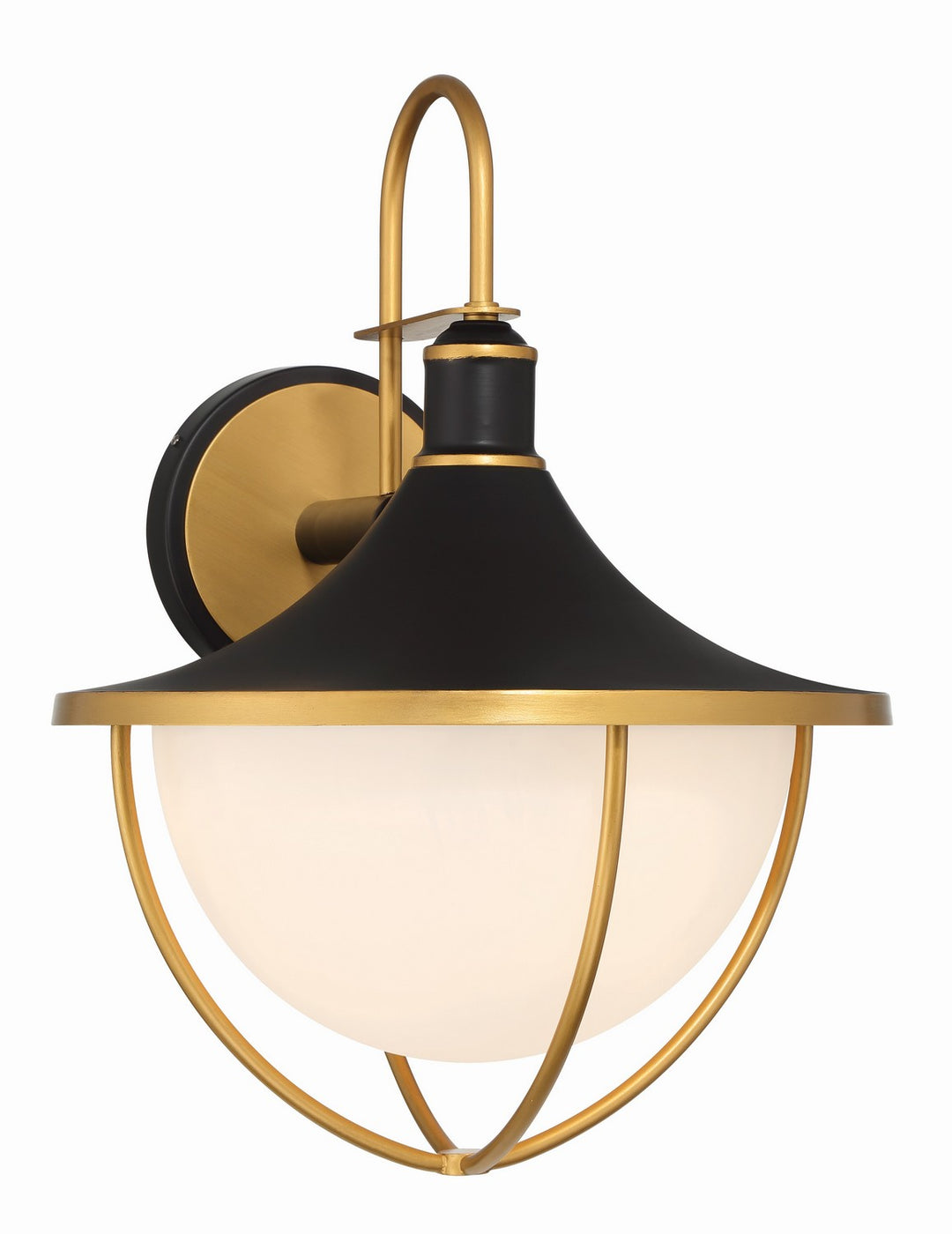 Atlas Three Light Outdoor Wall Sconce in Matte Black + Textured Gold - available from The Lighting Shoppe, trusted by Canadian homeowners