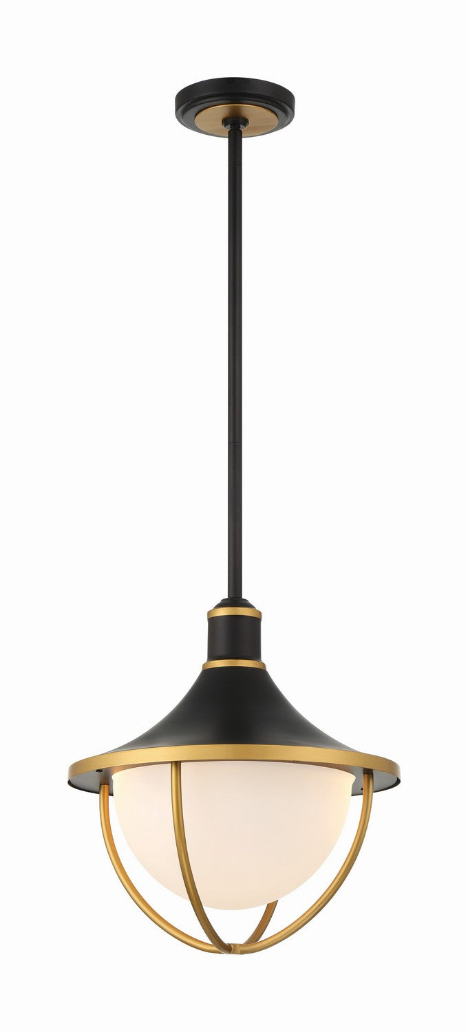 Atlas Three Light Outdoor Pendant in Matte Black + Textured Gold - available from The Lighting Shoppe, trusted by Canadian homeowners