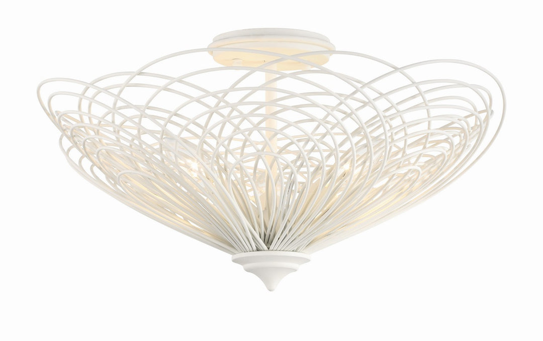 Doral Three Light Semi Flush Mount in Matte White - available from The Lighting Shoppe, trusted by Canadian homeowners