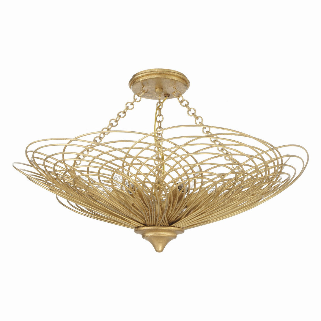 Doral Six Light Semi Flush Mount in Renaissance Gold - available from The Lighting Shoppe, trusted by Canadian homeowners