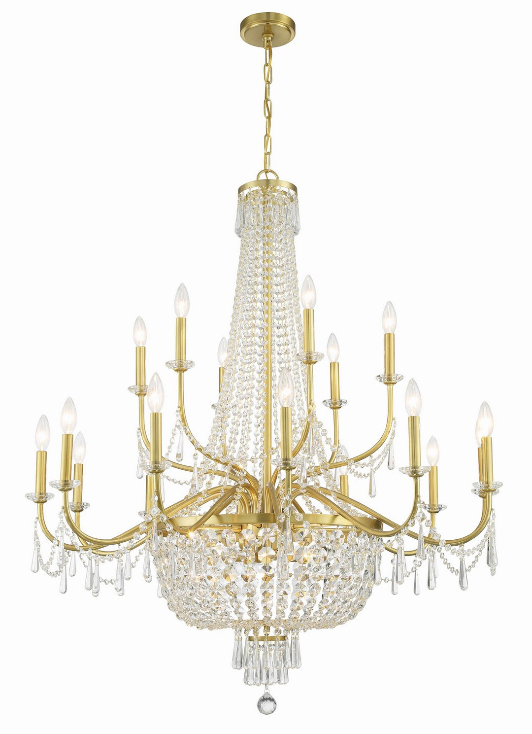 Haywood 22 Light Chandelier in Aged Brass - available from The Lighting Shoppe, trusted by Canadian homeowners