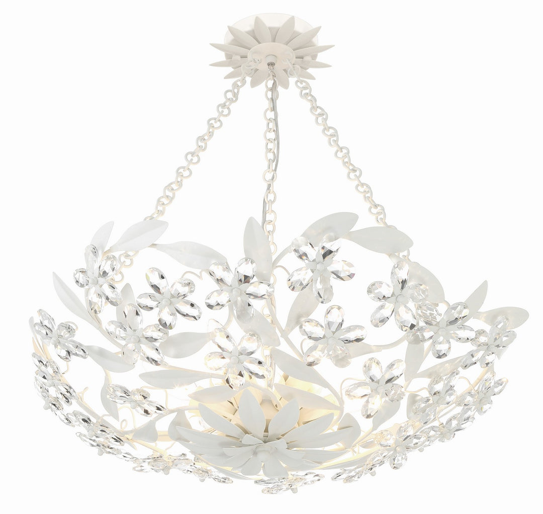 Marselle Six Light Semi Flush Mount in Matte White - available from The Lighting Shoppe, trusted by Canadian homeowners