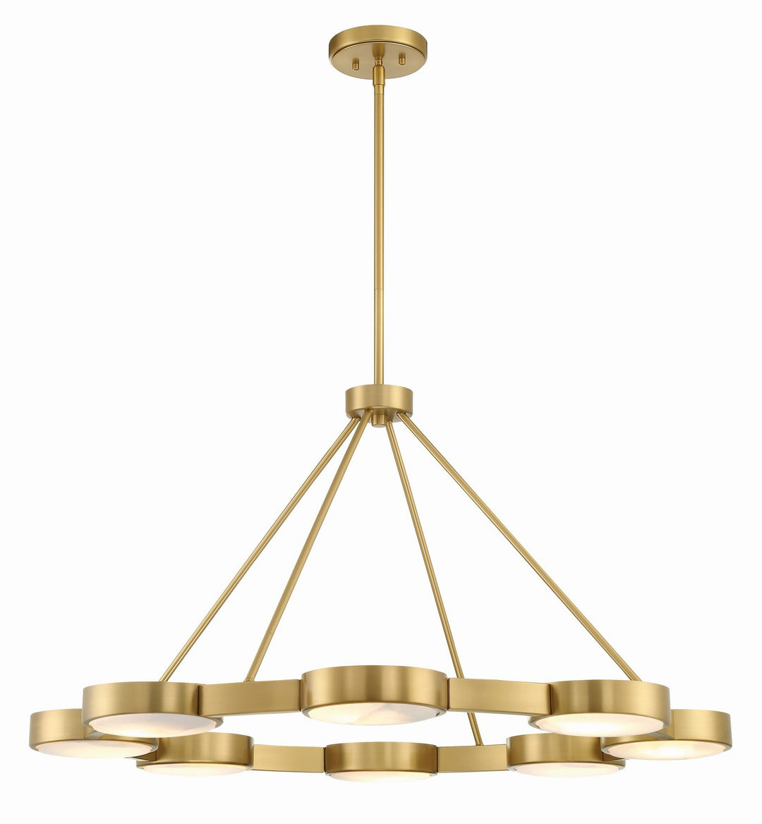Orson Eight Light Chandelier in Modern Gold - available from The Lighting Shoppe, trusted by Canadian homeowners