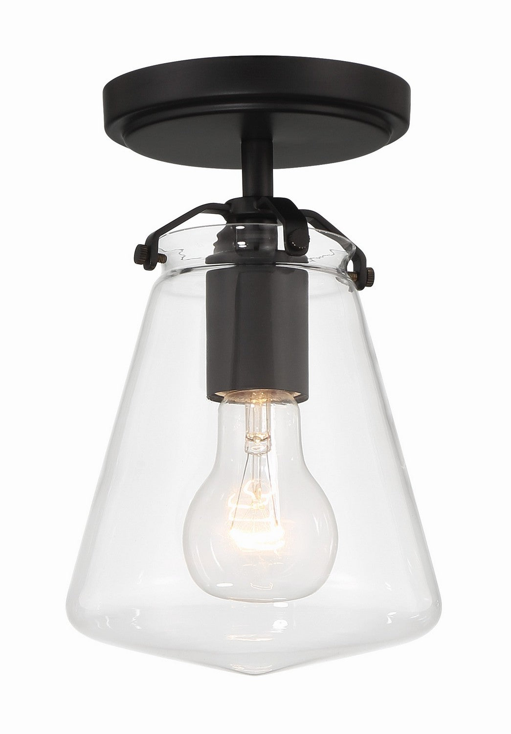 Voss One Light Semi Flush Mount in Matte Black - available from The Lighting Shoppe, trusted by Canadian homeowners