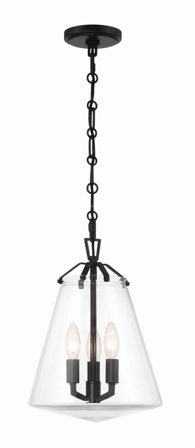 Voss Three Light Mini Chandelier in Matte Black - available from The Lighting Shoppe, trusted by Canadian homeowners