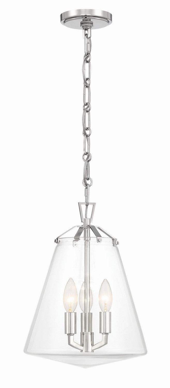 Voss Three Light Mini Chandelier in Polished Nickel - available from The Lighting Shoppe, trusted by Canadian homeowners