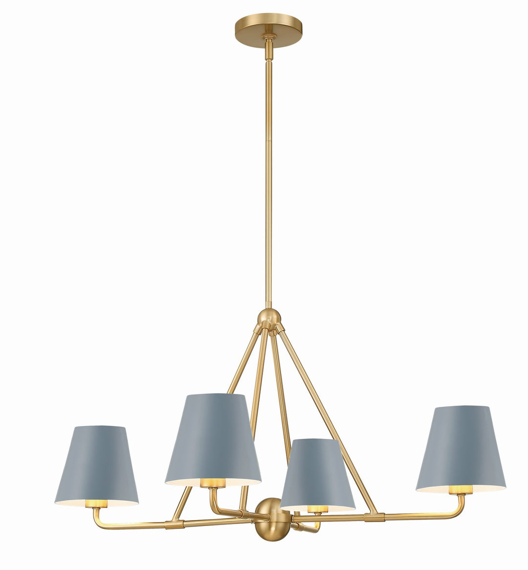 Xavier Four Light Chandelier in Vibrant Gold - available from The Lighting Shoppe, trusted by Canadian homeowners