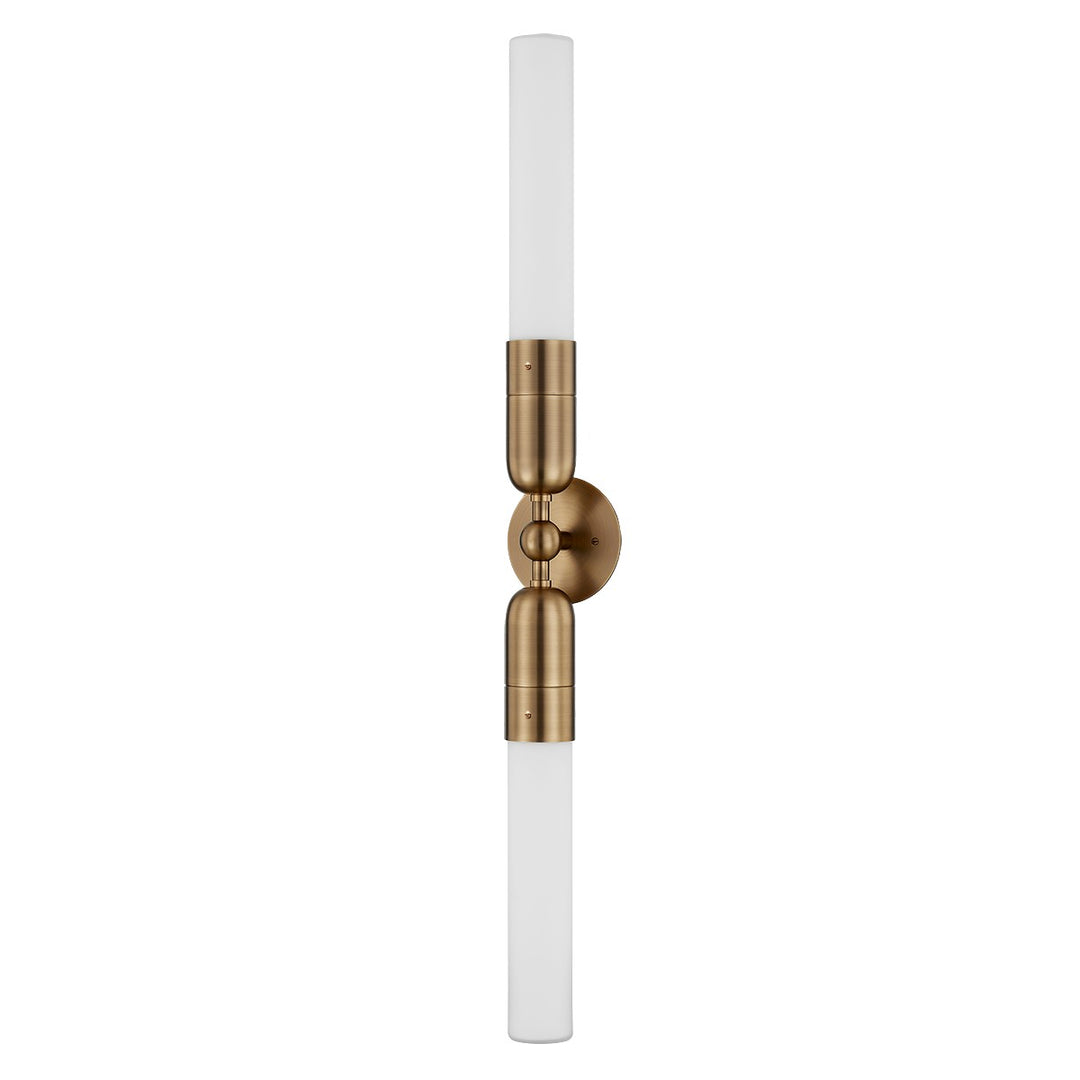 Darby Two Light Wall Sconce in Patina Brass - available from The Lighting Shoppe, trusted by Canadian homeowners