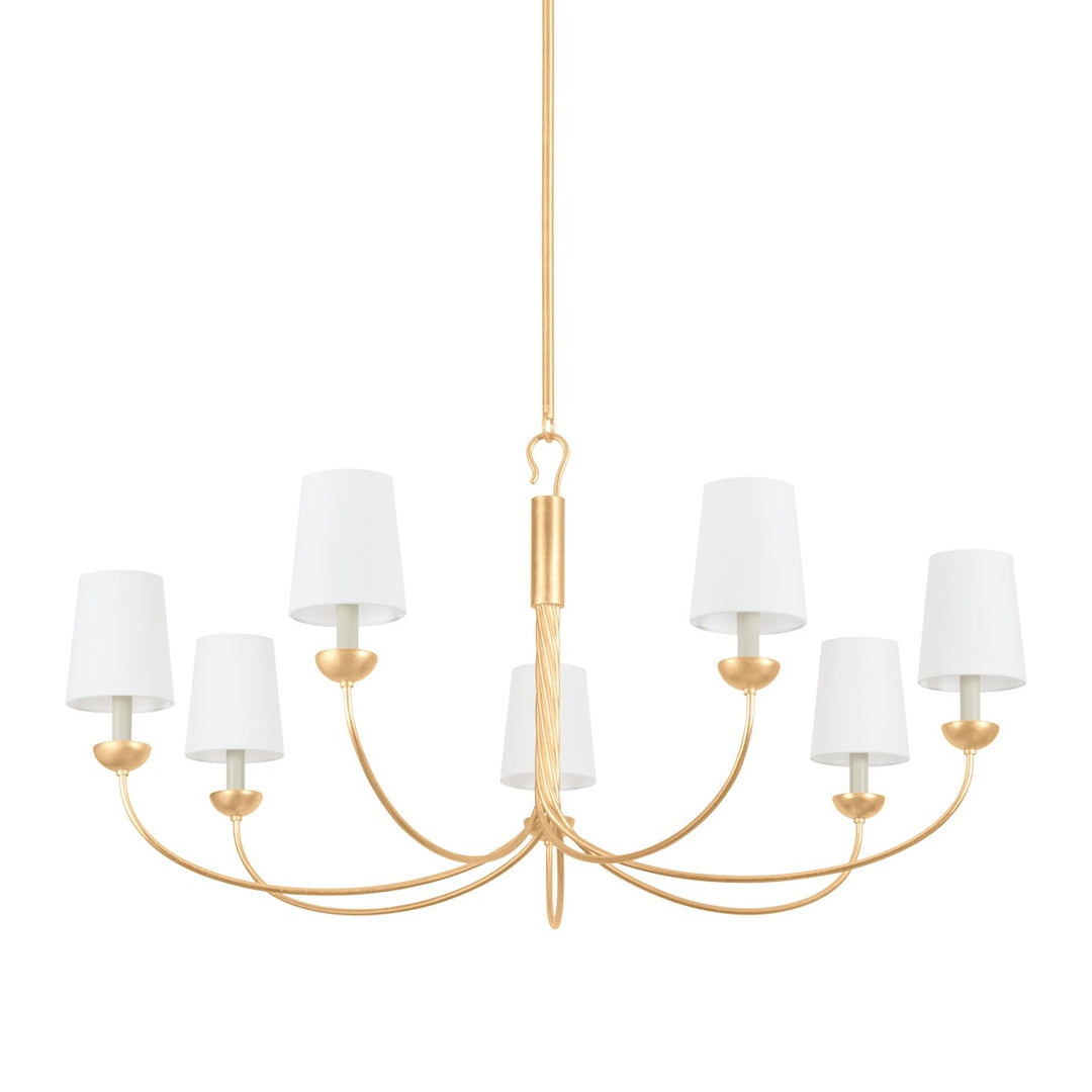 Montpelier Seven Light Chandelier in Vintage Gold Leaf - available from The Lighting Shoppe, trusted by Canadian homeowners