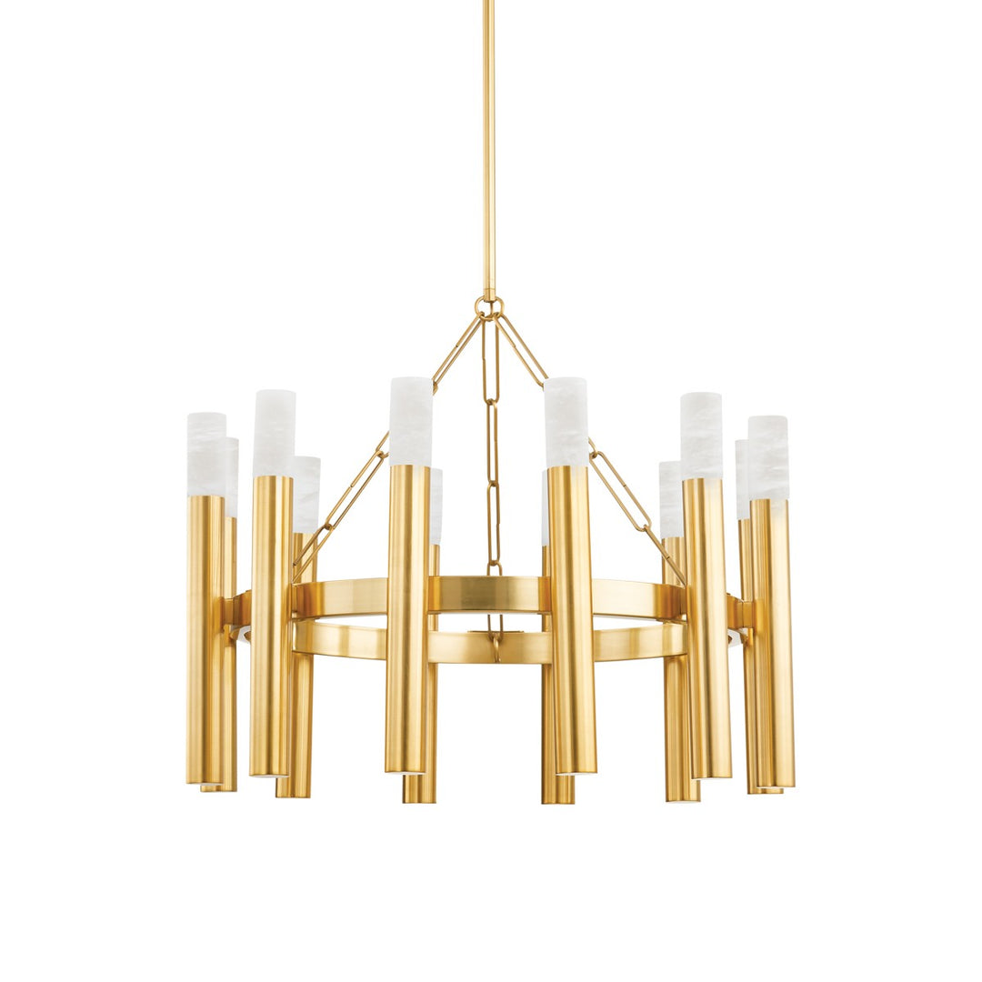Pali 12 Light Chandelier in Aged Brass - available from The Lighting Shoppe, trusted by Canadian homeowners