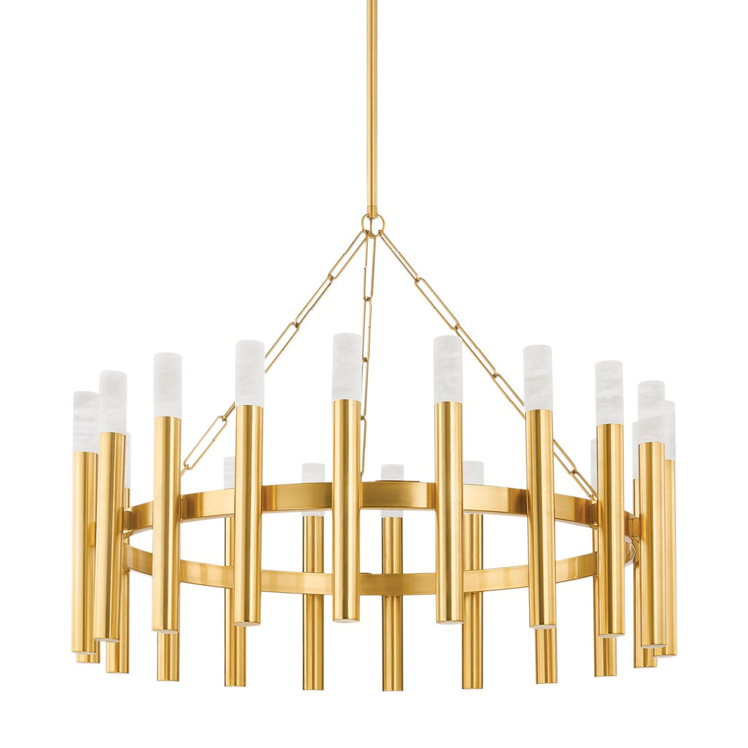 Pali 20 Light Chandelier in Aged Brass - available from The Lighting Shoppe, trusted by Canadian homeowners