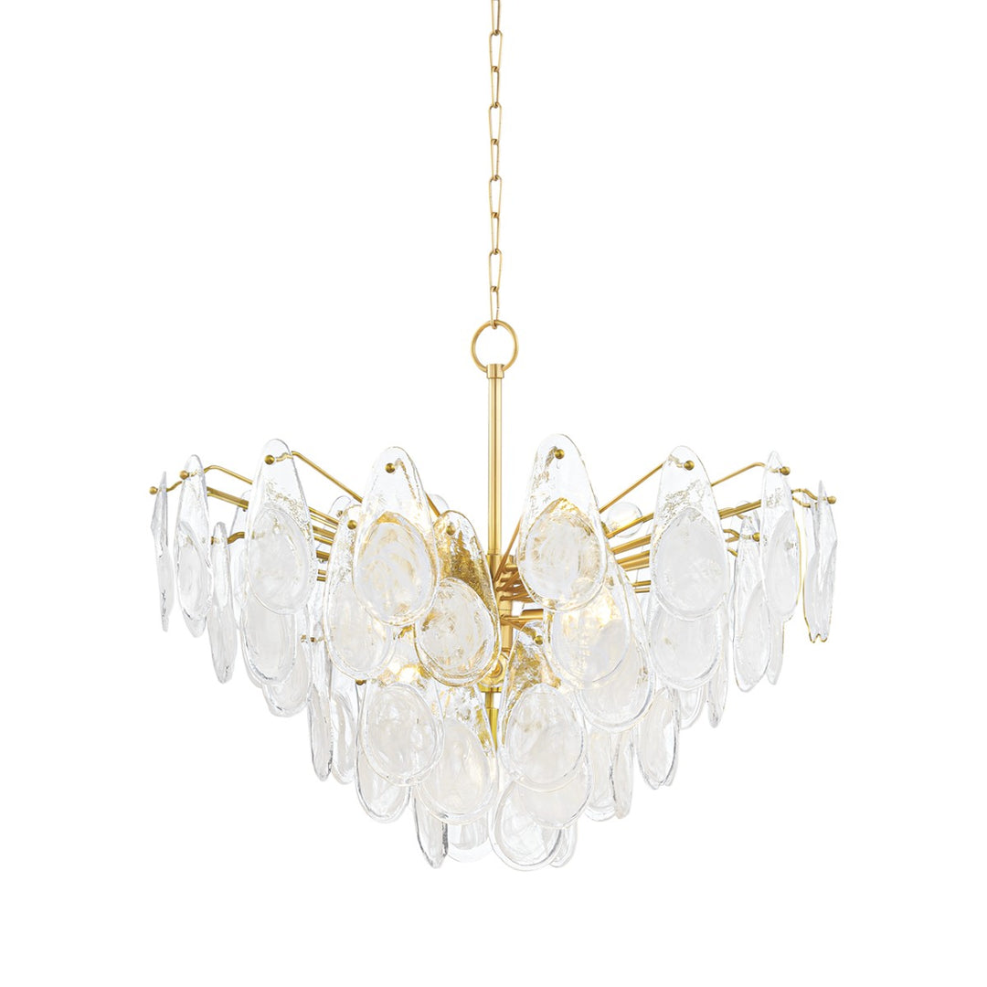 Darcia 15 Light Chandelier in Aged Brass - available from The Lighting Shoppe, trusted by Canadian homeowners