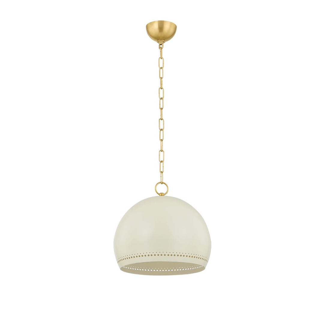 Etna One Light Pendant in Aged Brass/Soft Cream - available from The Lighting Shoppe, trusted by Canadian homeowners