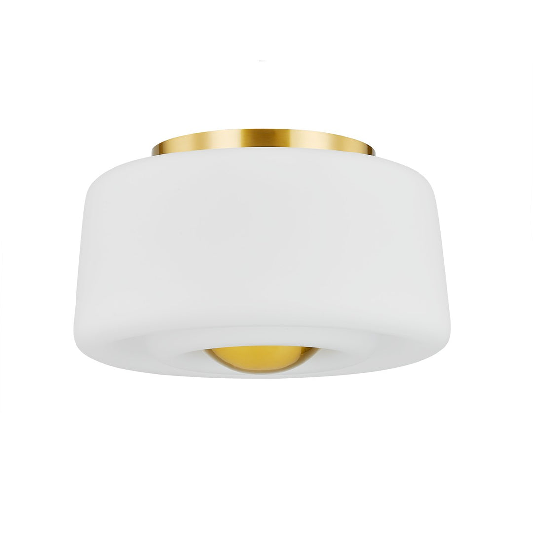 Ciela Two Light Flush Mount in Aged Brass - available from The Lighting Shoppe, trusted by Canadian homeowners