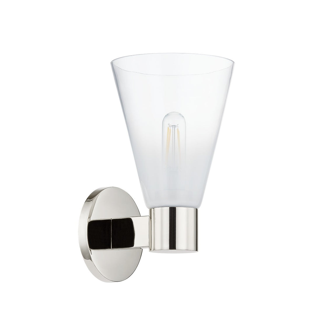 Alma One Light Wall Sconce in Polished Nickel - available from The Lighting Shoppe, trusted by Canadian homeowners