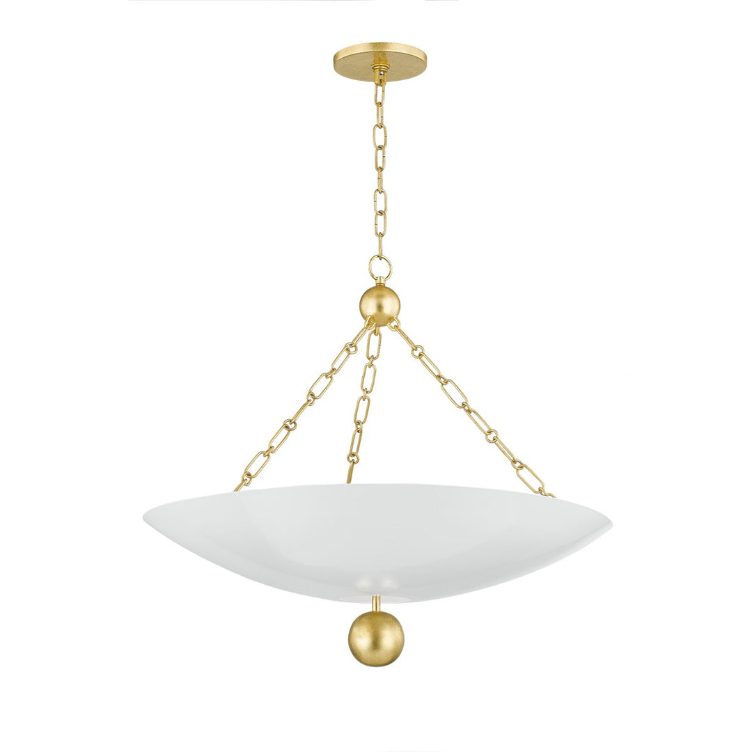 Amali Three Light Pendant in Vintage Gold Leaf/Soft White - available from The Lighting Shoppe, trusted by Canadian homeowners