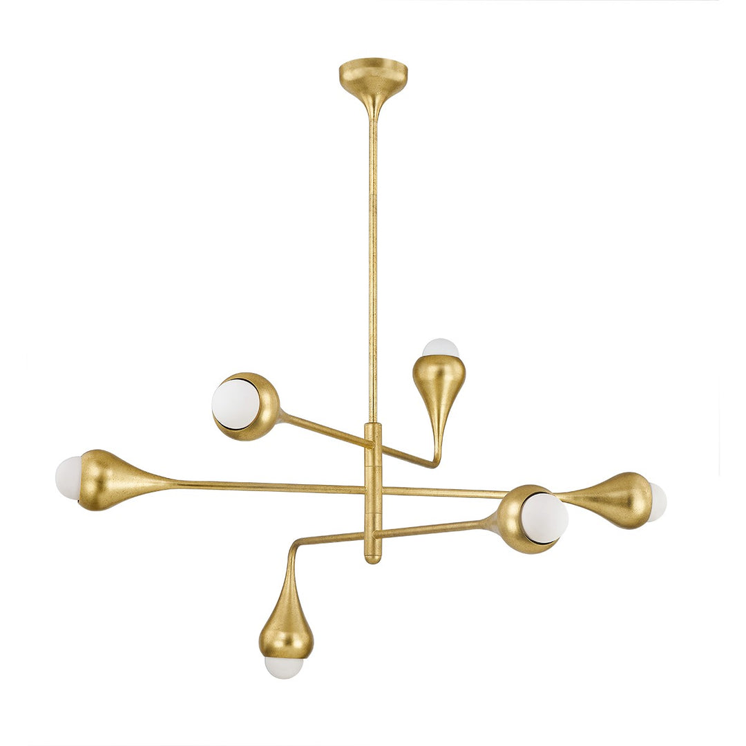 Luciel Six Light Chandelier in Vintage Gold Leaf - available from The Lighting Shoppe, trusted by Canadian homeowners