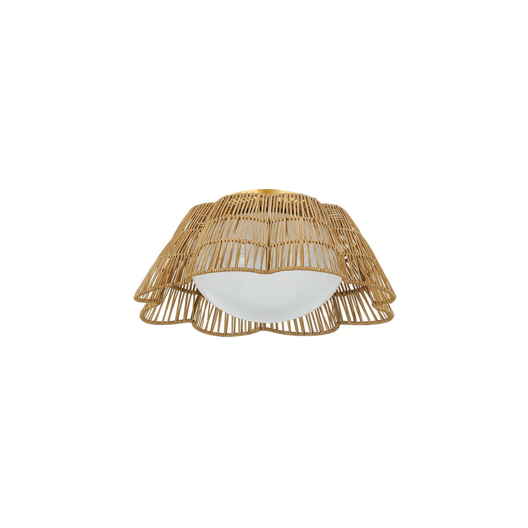 Rosa One Light Flush Mount in Aged Brass - available from The Lighting Shoppe, trusted by Canadian homeowners