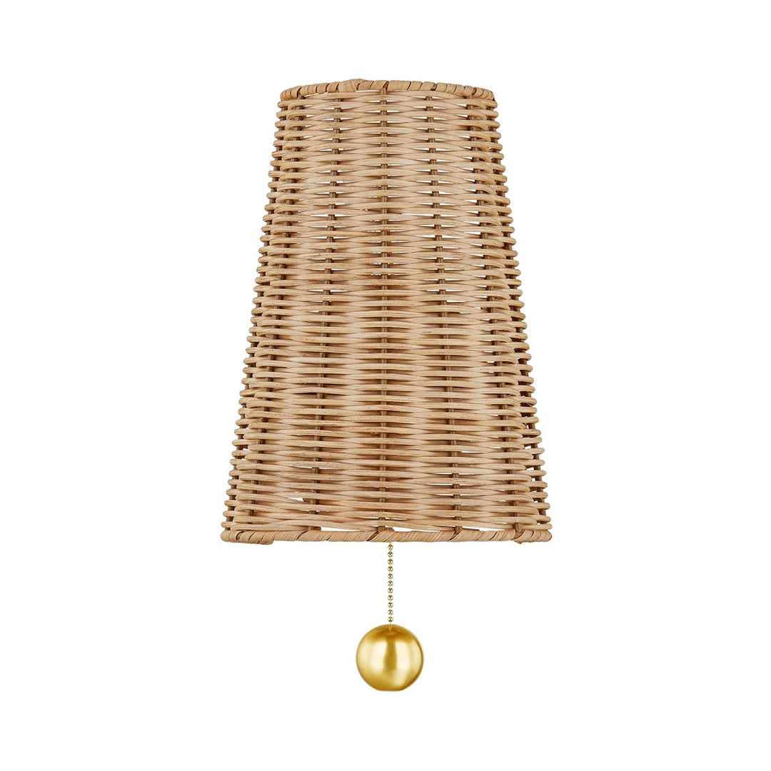 Naida One Light Wall Sconce in Aged Brass - available from The Lighting Shoppe, trusted by Canadian homeowners