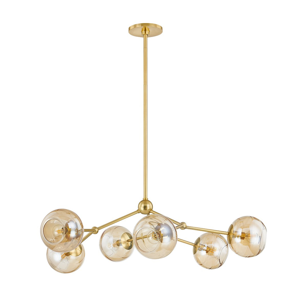 Trixie Six Light Chandelier in Aged Brass - available from The Lighting Shoppe, trusted by Canadian homeowners