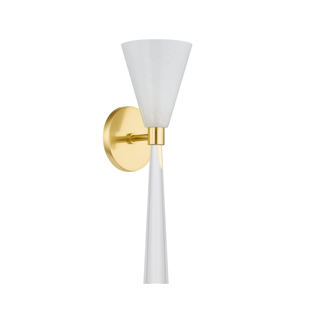 Amara One Light Wall Sconce in Aged Brass - available from The Lighting Shoppe, trusted by Canadian homeowners