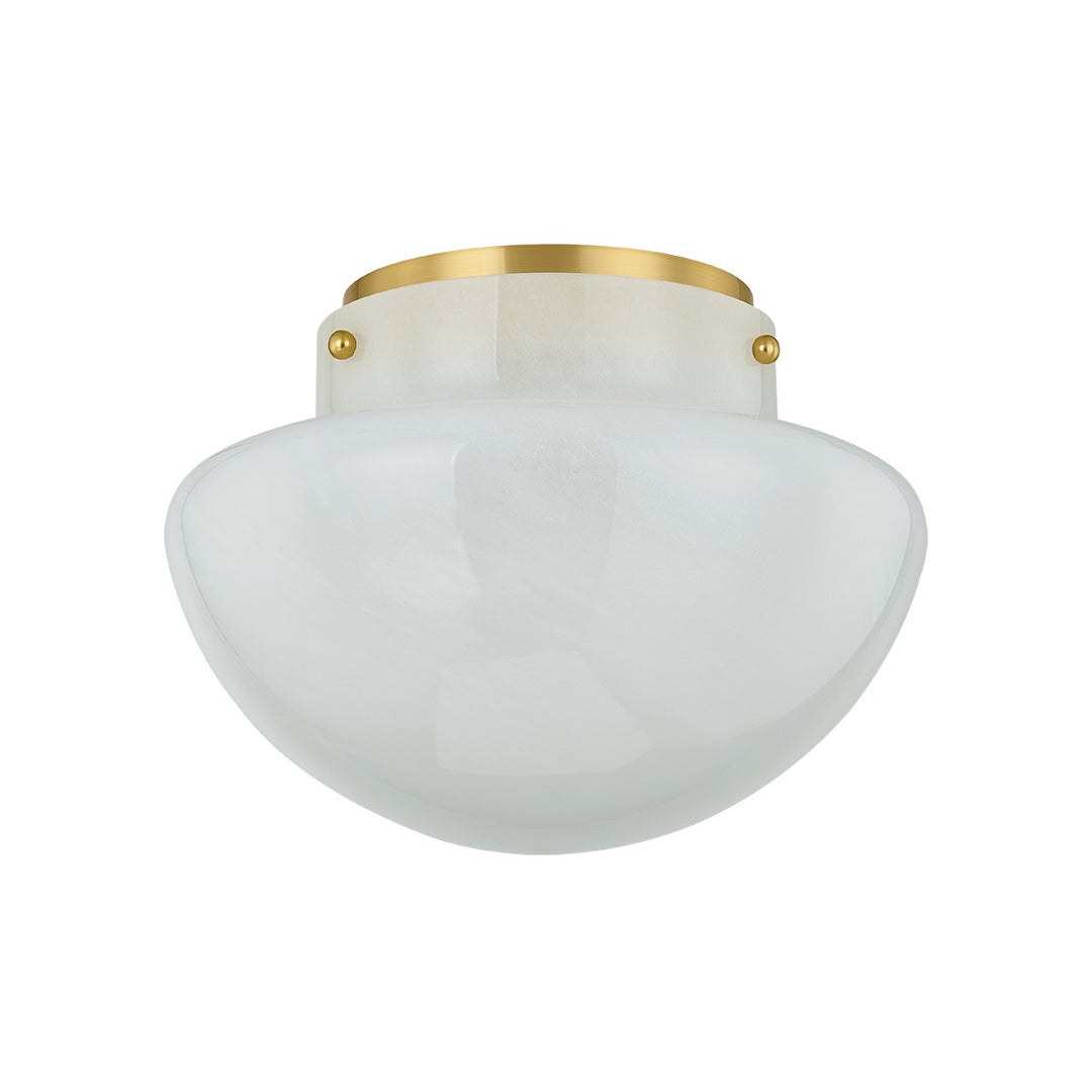 Lilou One Light Flush Mount in Aged Brass - available from The Lighting Shoppe, trusted by Canadian homeowners
