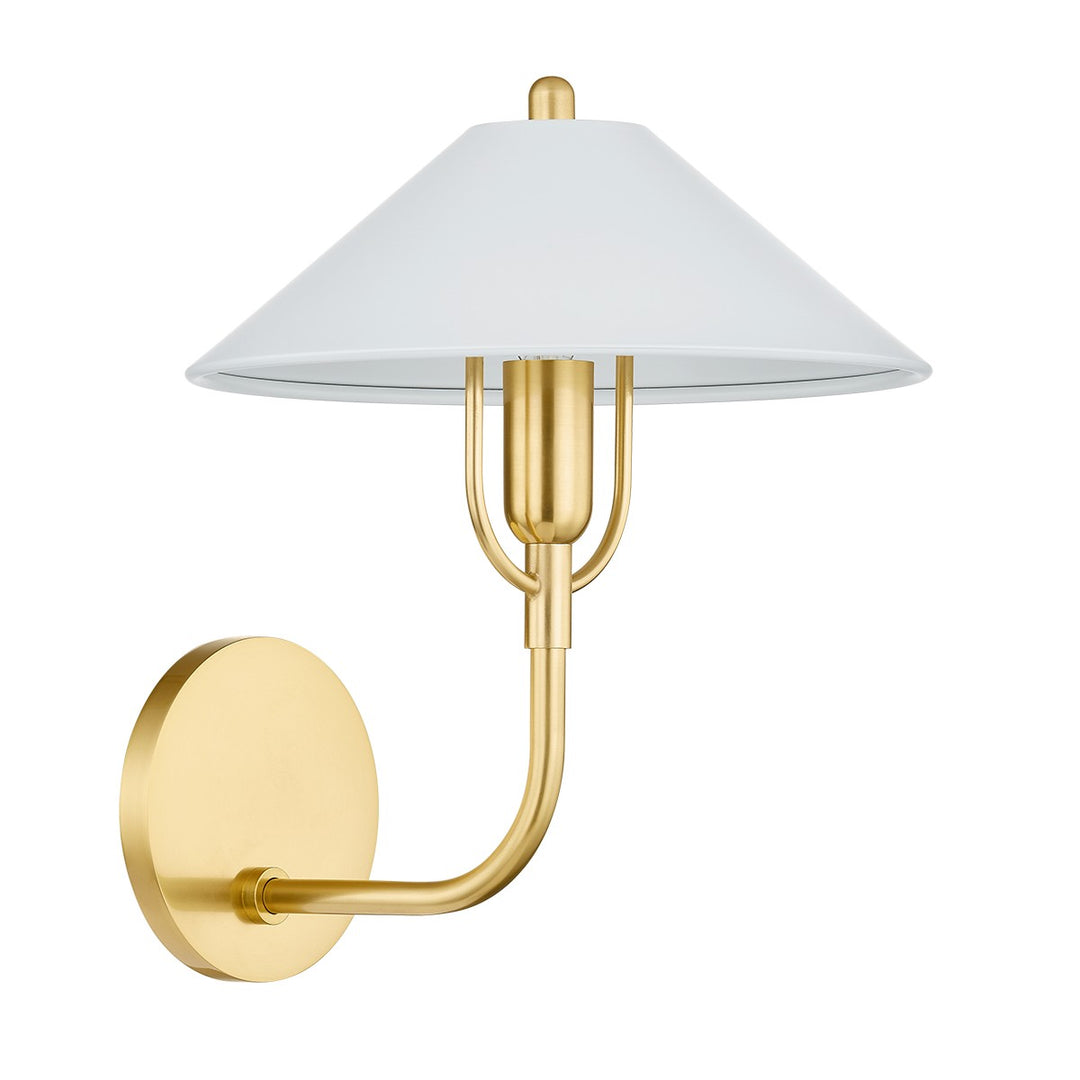 Mariel One Light Wall Sconce in Aged Brass/Soft White - available from The Lighting Shoppe, trusted by Canadian homeowners