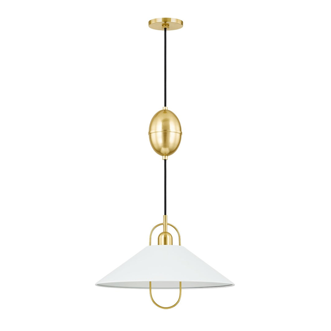 Mariel One Light Pendant in Aged Brass/Soft White - available from The Lighting Shoppe, trusted by Canadian homeowners