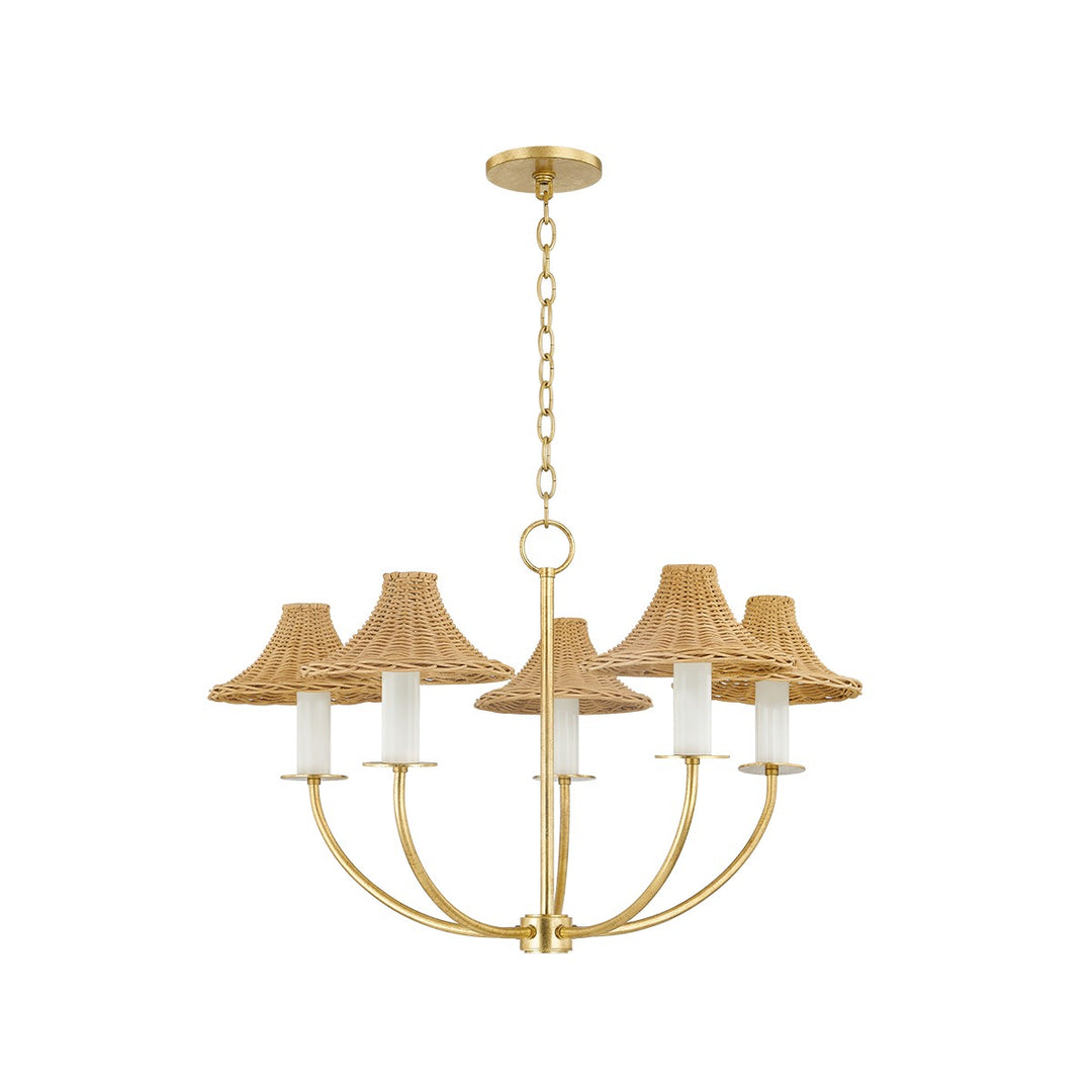 Twila Five Light Chandelier in Vintage Gold Leaf - available from The Lighting Shoppe, trusted by Canadian homeowners