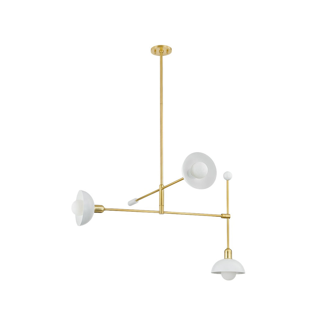 Billie Three Light Chandelier in Aged Brass/Soft White - available from The Lighting Shoppe, trusted by Canadian homeowners