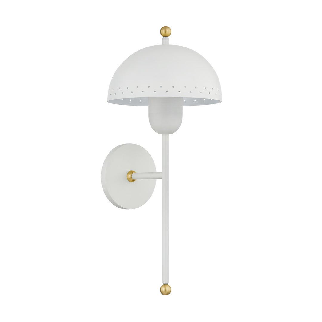 Jojo One Light Wall Sconce in Aged Brass/Soft White - available from The Lighting Shoppe, trusted by Canadian homeowners