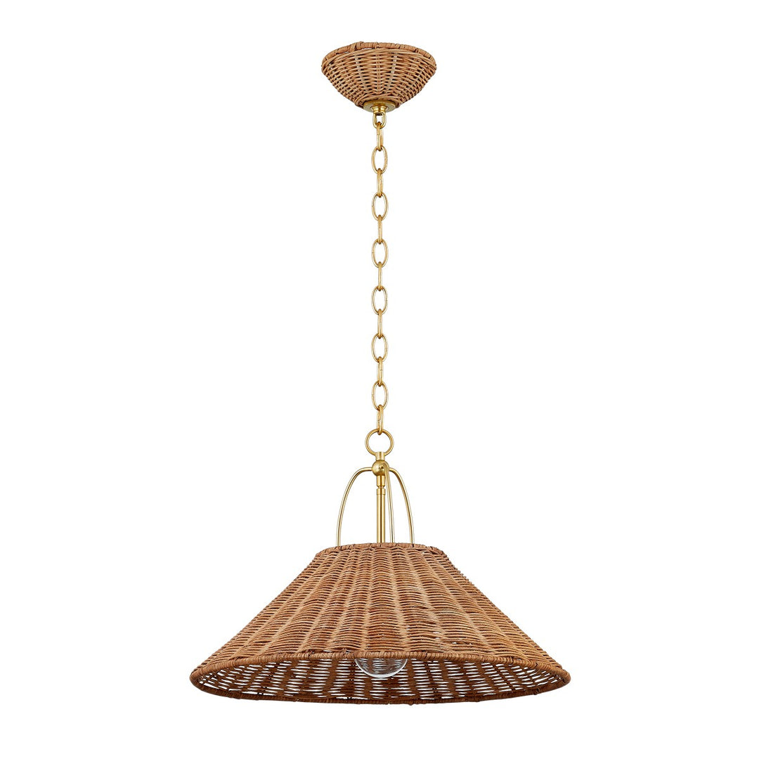 Davida One Light Pendant in Aged Brass - available from The Lighting Shoppe, trusted by Canadian homeowners
