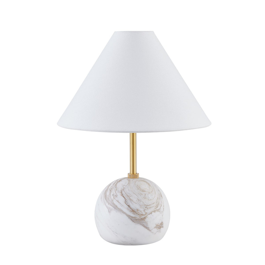 Jewel One Light Table Lamp in Aged Brass - available from The Lighting Shoppe, trusted by Canadian homeowners