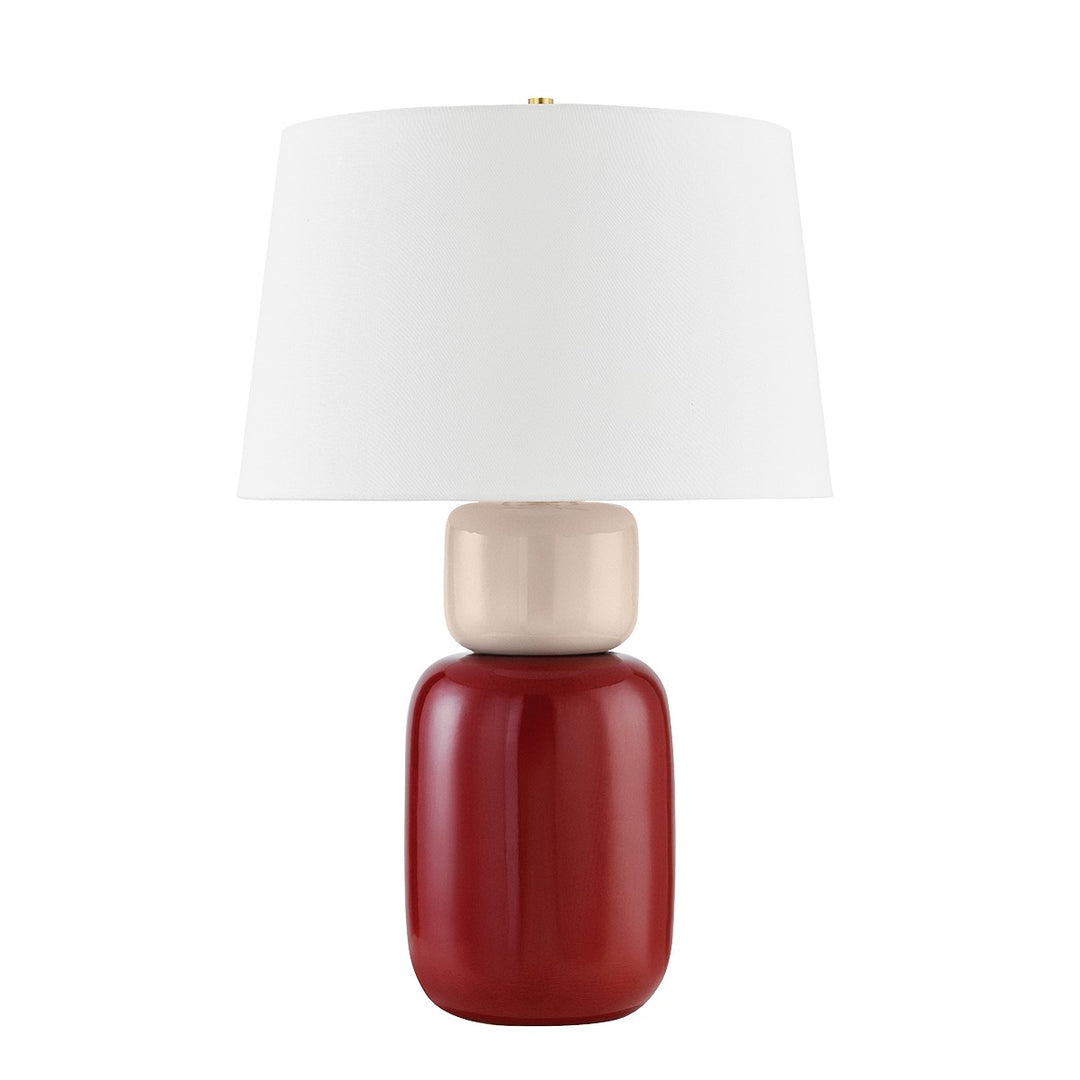 Batya One Light Table Lamp in Aged Brass/Ceramic Bordeaux Blush - available from The Lighting Shoppe, trusted by Canadian homeowners