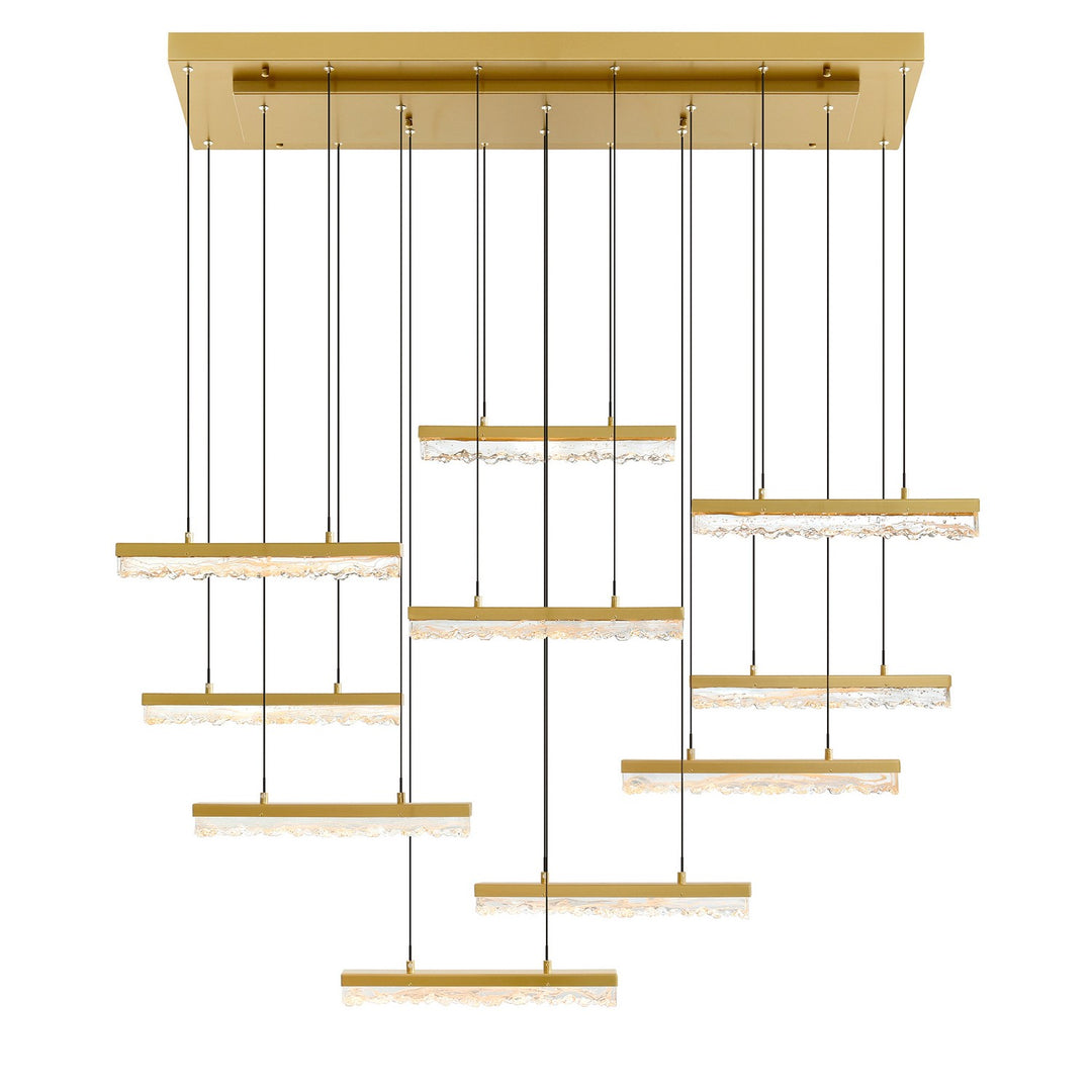 Stagger LED Chandelier in Brass - available from The Lighting Shoppe, trusted by Canadian homeowners