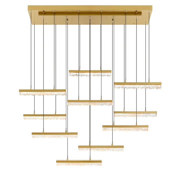 Stagger LED Chandelier in Brass - available from The Lighting Shoppe, trusted by Canadian homeowners