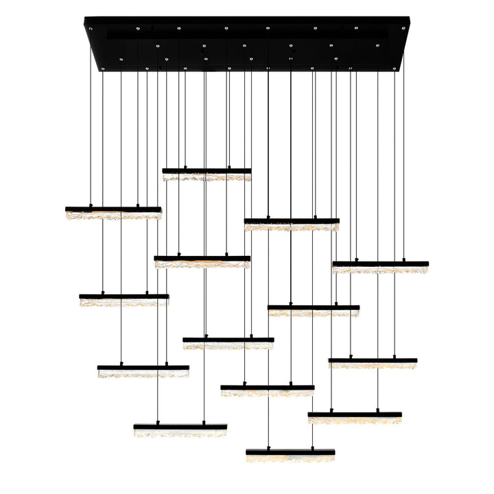 Stagger LED Chandelier in Black - available from The Lighting Shoppe, trusted by Canadian homeowners