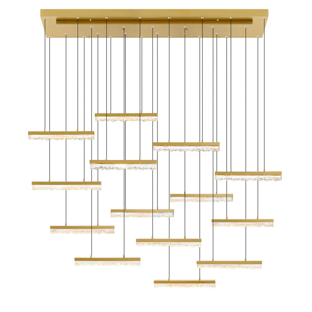 Stagger LED Chandelier in Brass - available from The Lighting Shoppe, trusted by Canadian homeowners