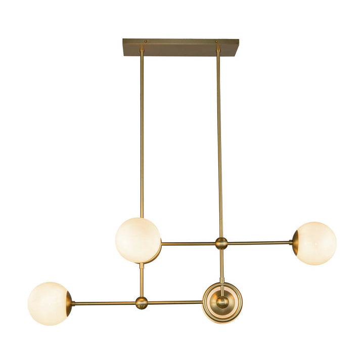 Alora Canada - CH407342BGGO - Four Light Chandelier - Fiore - Brushed Gold/Glossy Opal Glass