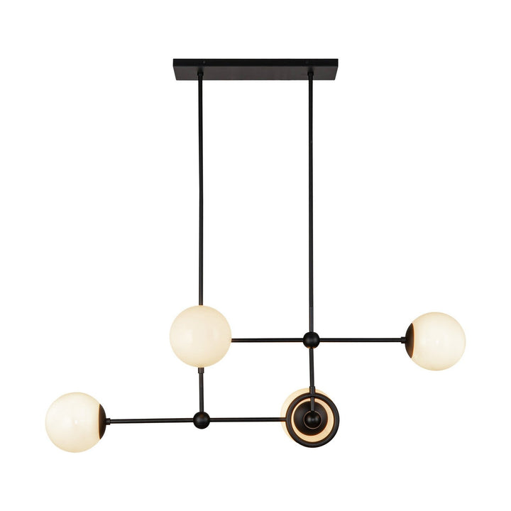Alora Canada - CH407342MBGO - Four Light Chandelier - Fiore - Matte Black/Glossy Opal Glass