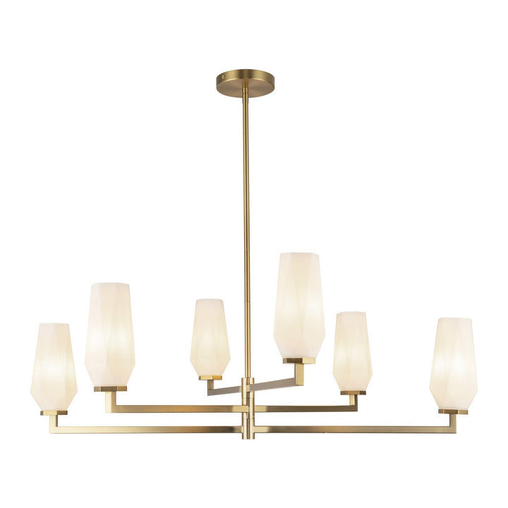 Alora Canada - CH424135BGOP - Six Light Chandelier - Krysta - Brushed Gold/Opal Glass