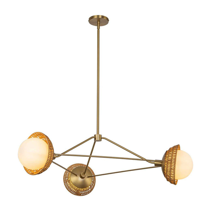 Alora Canada - CH490340BGOP - Three Light Chandelier - Perth - Brushed Gold/Opal Glass