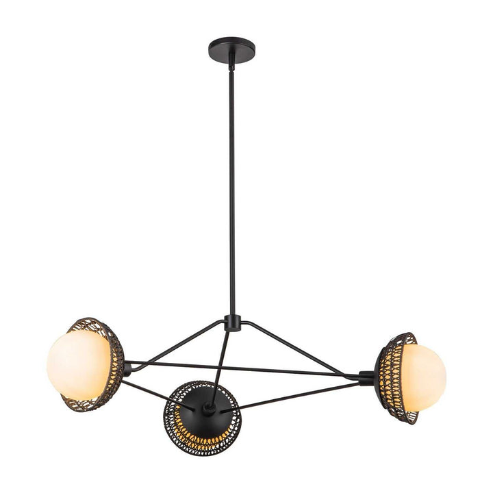 Alora Canada - CH490340MBOP - Three Light Chandelier - Perth - Matte Black/Opal Glass
