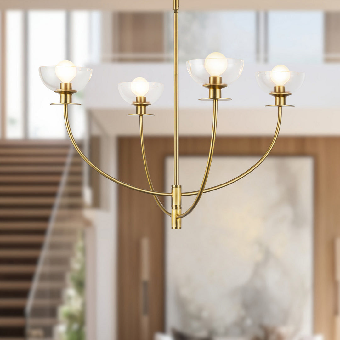 Alora Canada - CH515226BGCL - Four Light Chandelier - Sylvia - Brushed Gold/Clear Glass